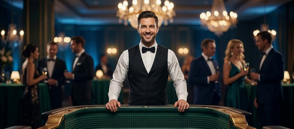 Craps table with dice and casino chips